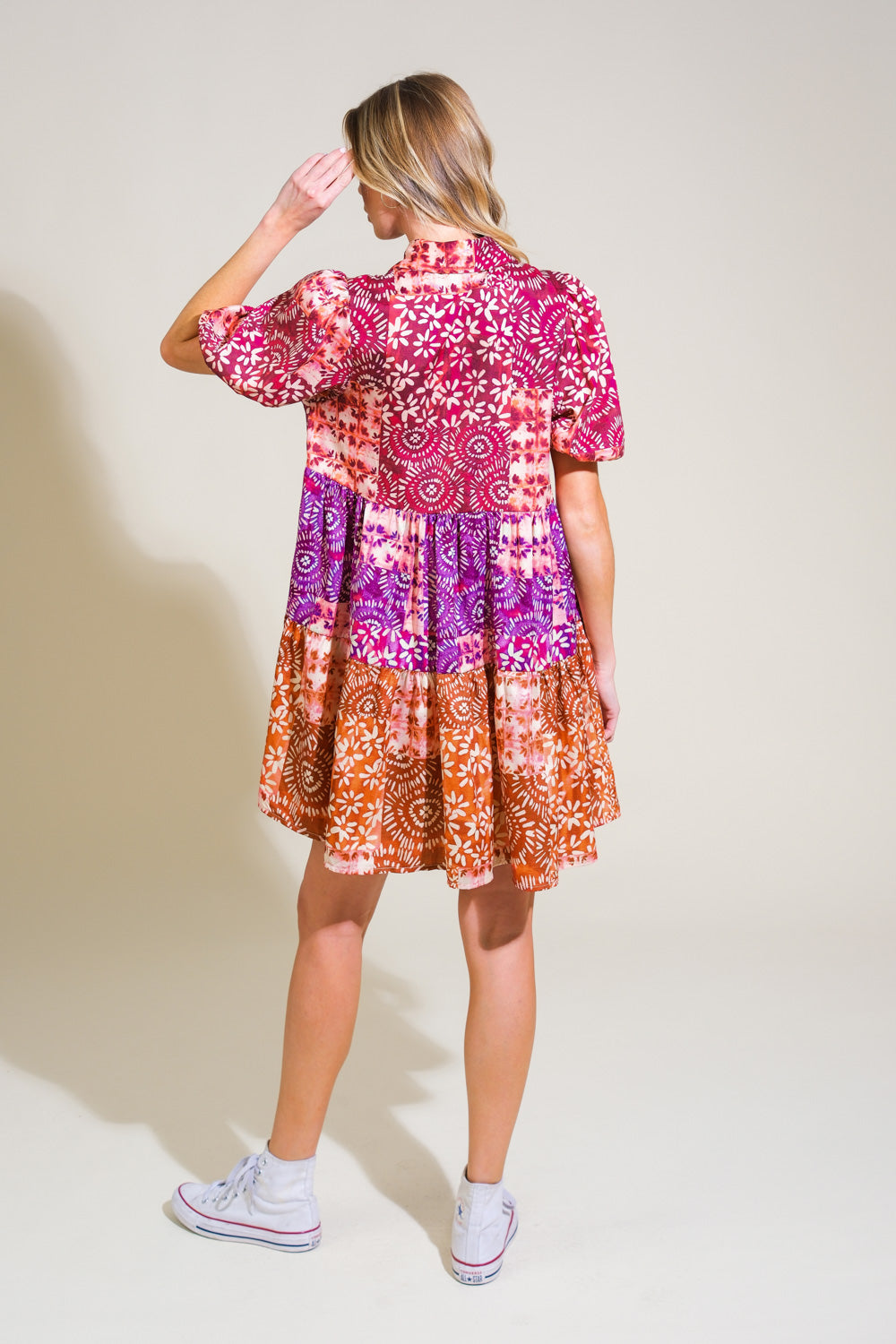 KEEP IT INTERESTING WOVEN MINI DRESS Flying Tomato